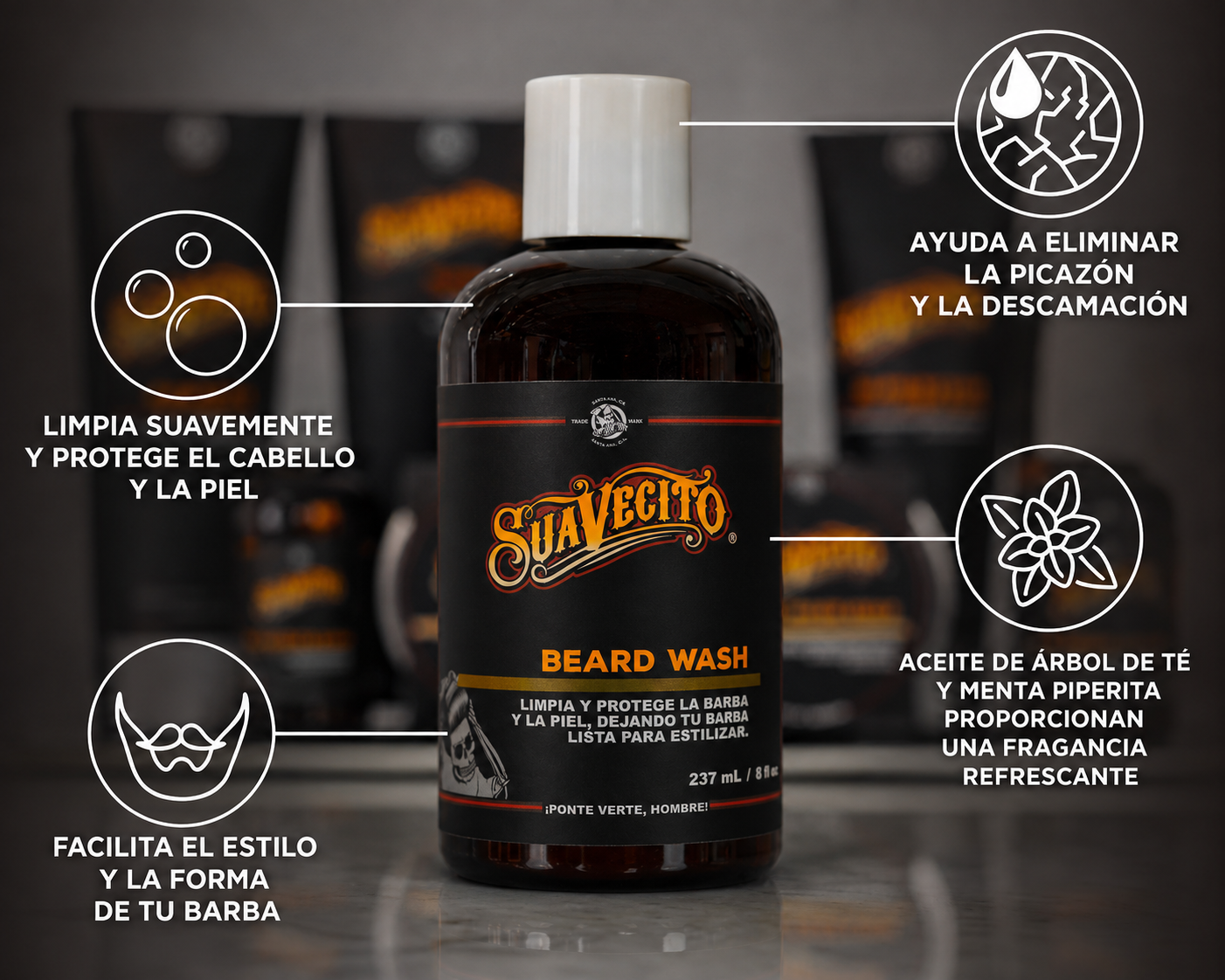 SHAMPOO BARBA SUAVECITO 237 mL - Imagen 2